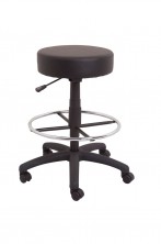 DS Counter Stool. 400mm Dia. Gas Lift. Footring. Black PU Vinyl